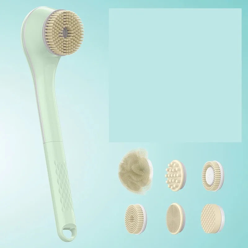 Full Body Bath Brush Set Automatic Massage Long Handle Full Body Bath Brush Scrubbing Exfoliating Electric Brush Set