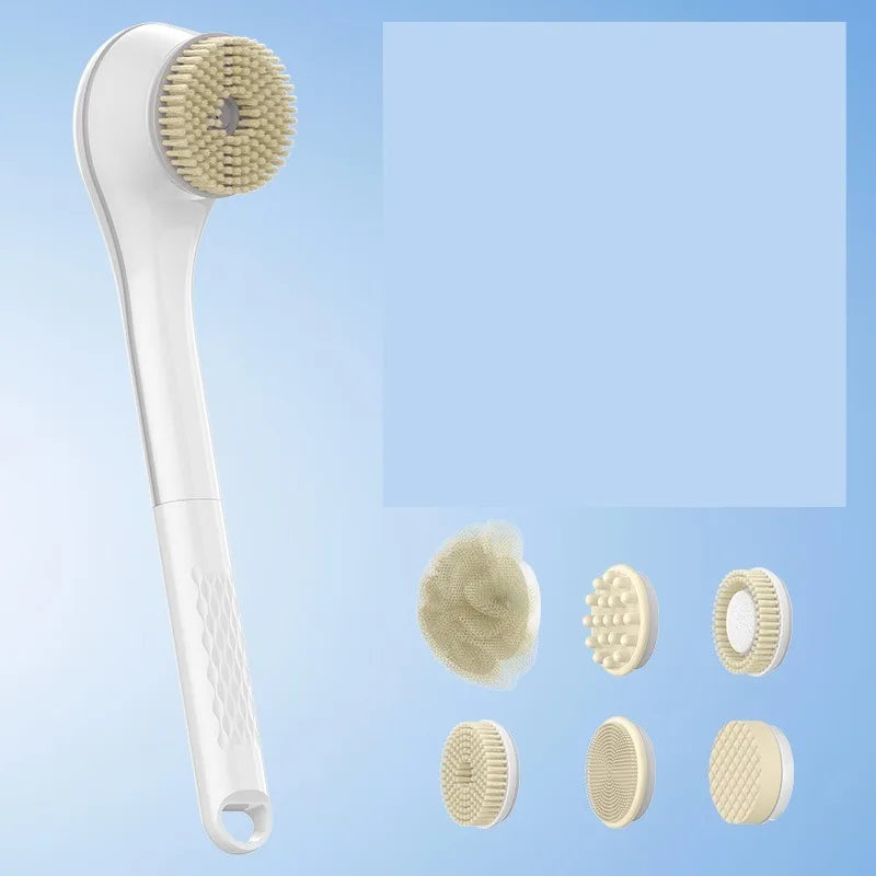 Full Body Bath Brush Set Automatic Massage Long Handle Full Body Bath Brush Scrubbing Exfoliating Electric Brush Set