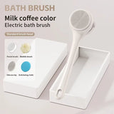 Hot Selling USB Electric Long Handle Silicone Bath Brush Electric Rotating Body Shower Cleaner Brush for Body with 4 Brush Heads